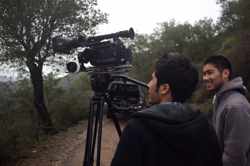 805 Aerial drone operator preparing for an aerial video shoot in San Luis Obispo County